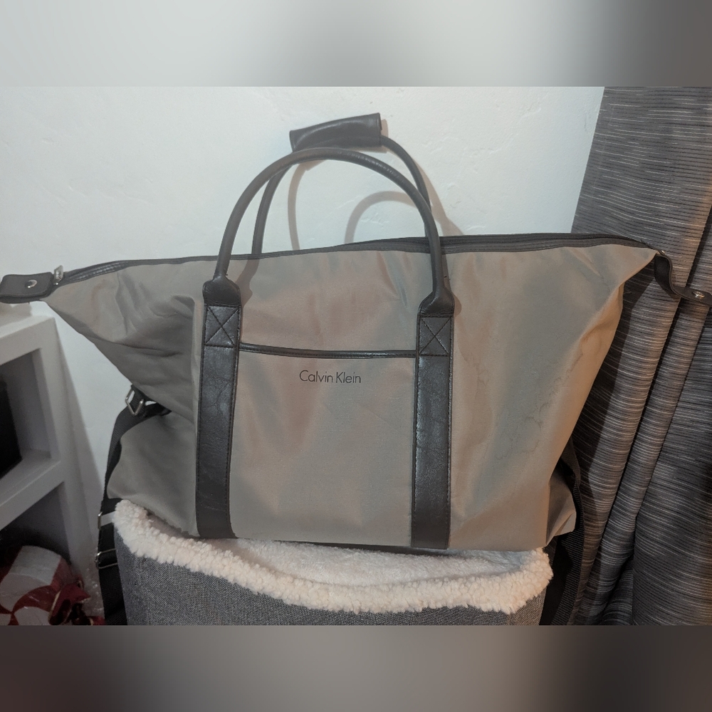 Tan Calvin Klein Large Tote Bag